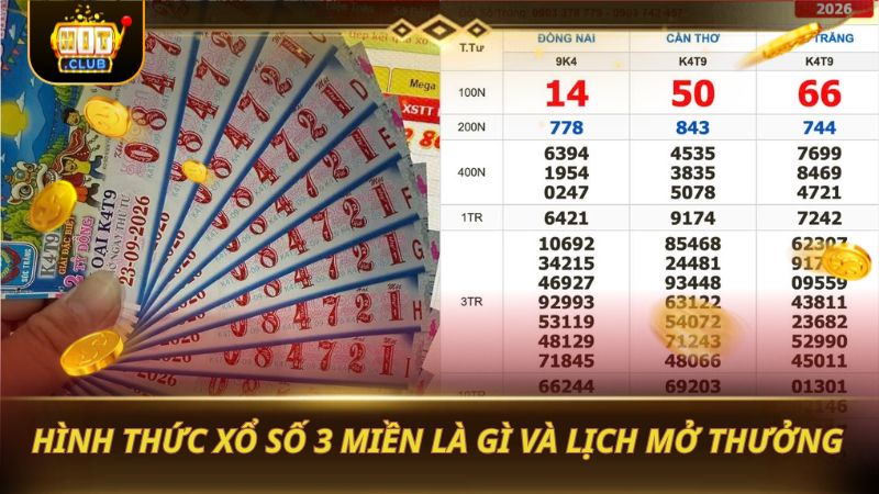 XỔ SỐ 3 MIỀN 2026: CHỐT SỐ CHUẨN HỐT TIỀN Hình thức Xổ Số 3 Miền là gì và lịch mở thưởng